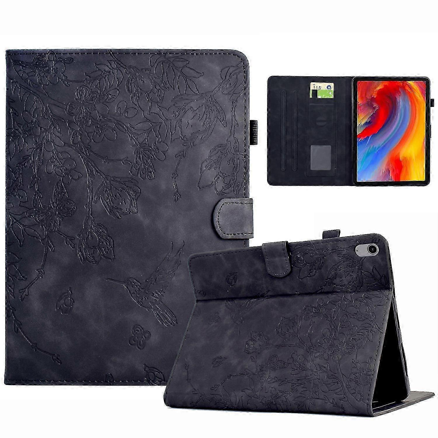 Flowers and Bird Embossed Smart Leather Tablet Case For Xiaomi Redmi Pad 2