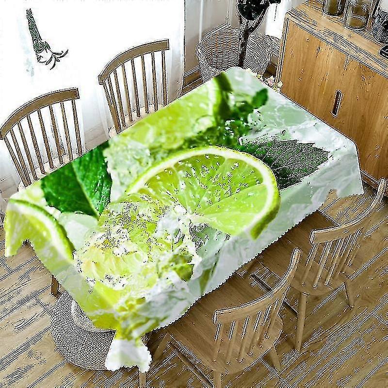 Lemon Pattern Rectangular Tablecloth Cover - Waterproof and Oil-Resistant for Picnics and Home Use (New Arrival)