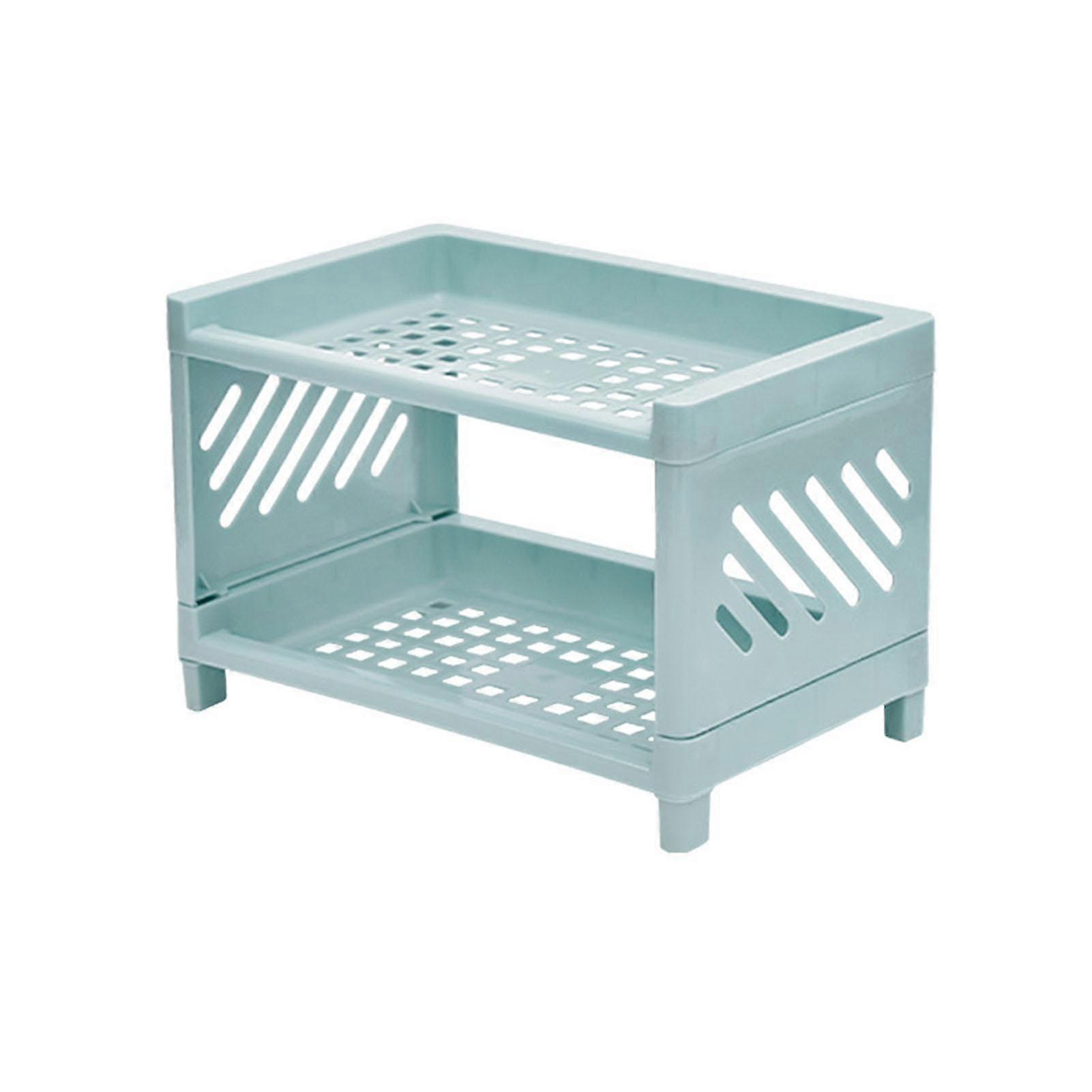 Desktop Storage Rack Organizer Double Layer Lightweight Sturdy Cosmetics Storage Rack for Kitchen