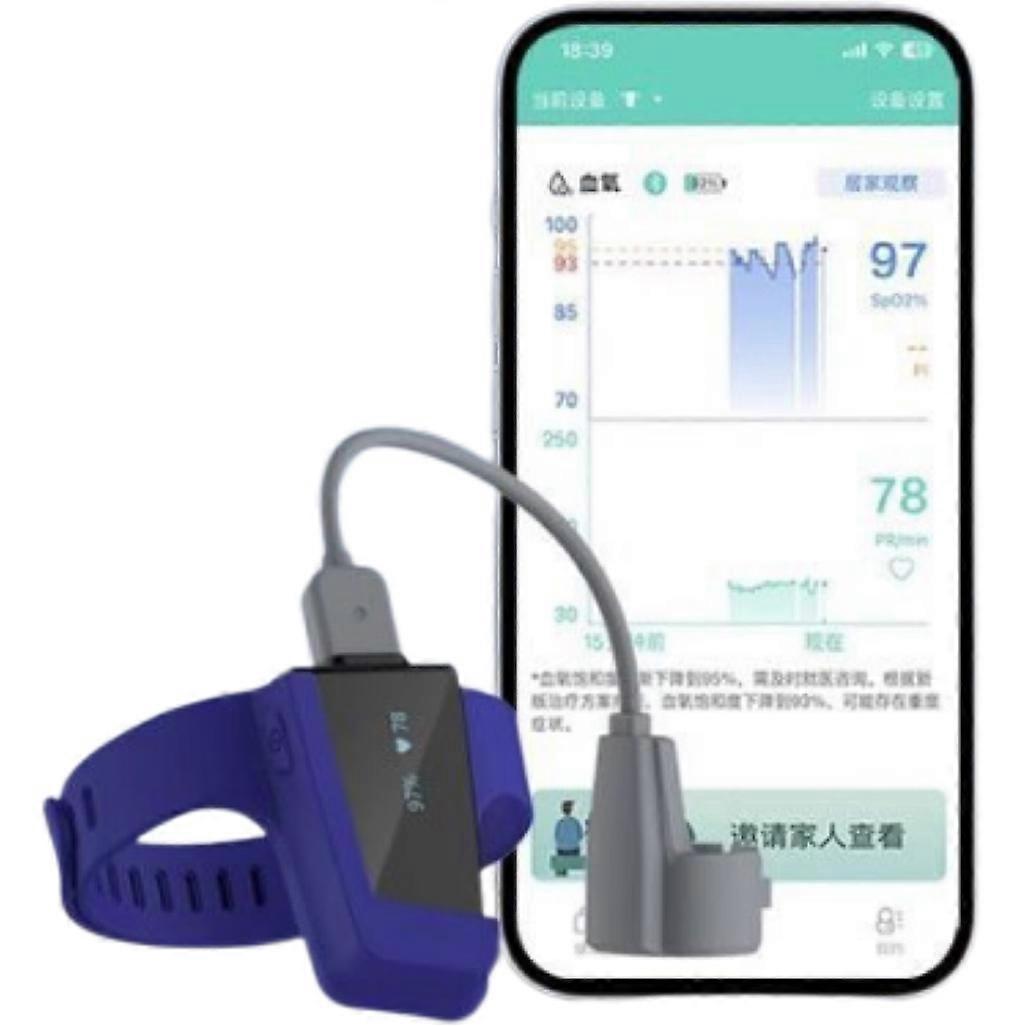 2025 Latest Model  O2 Pulse Oximeter with Smart Reminder | Blood Oxygen Saturation Monitor for SpO2 and Heart Rate Tracking Continuously, B