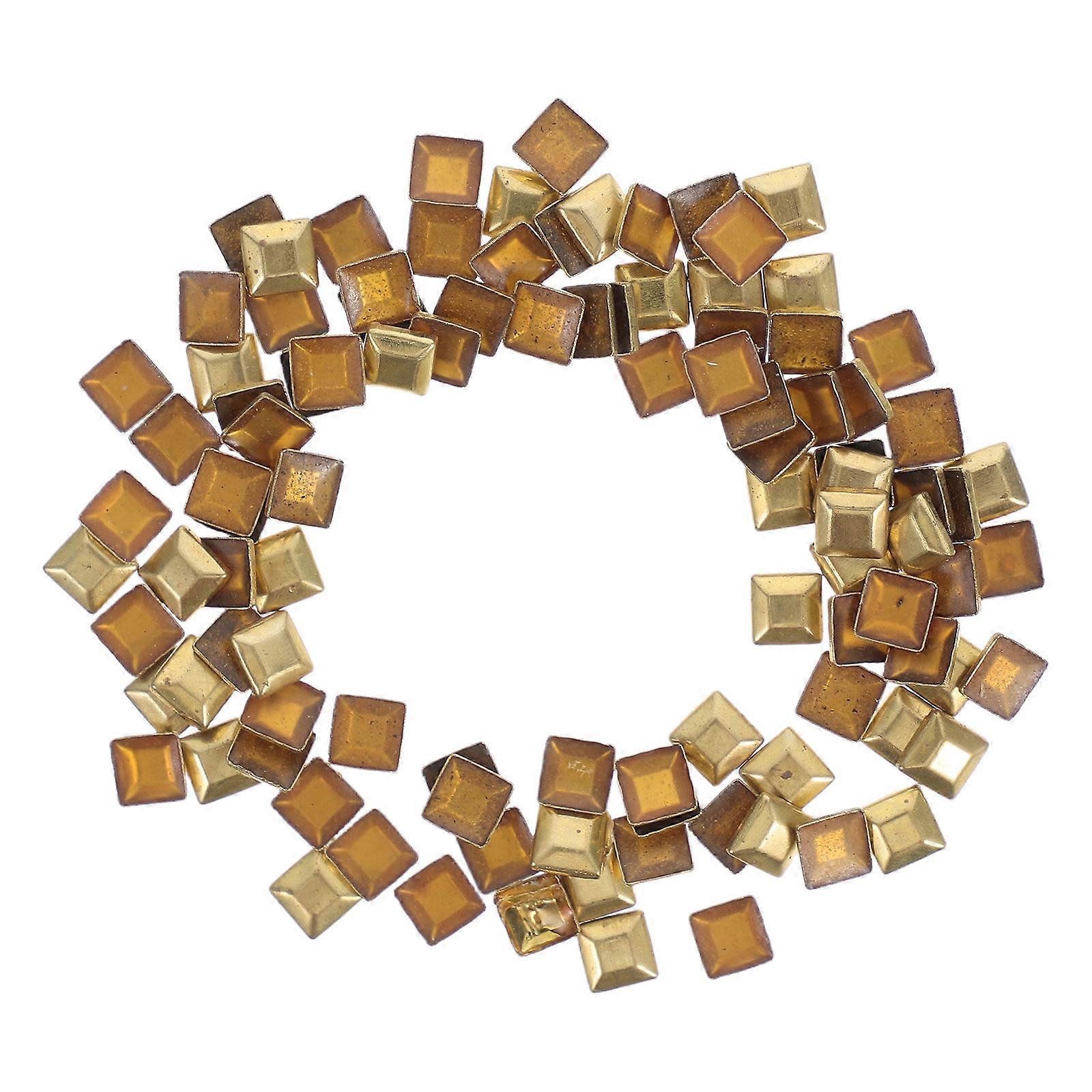 Metal Rivets for Clothes Decoration 100Pcs Copper Studs for DIY Craft Projects With Golden Color Easy Application Features