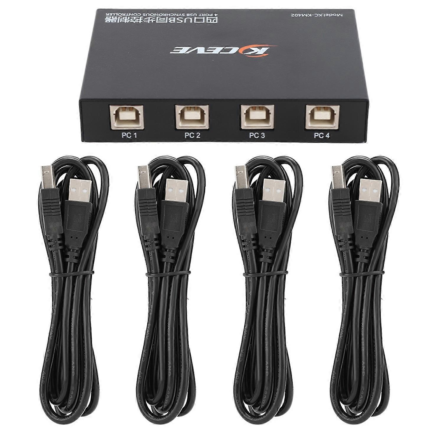 KC KM402 USB2.0 Four Port Keyboard and Mouse Synchronous Controller for Win Linux
