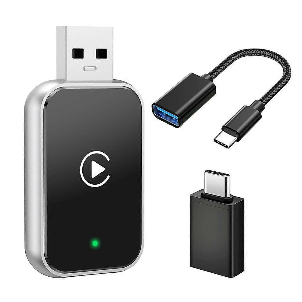 Wireless Carplay Car Adapter Android AUTO WiFi & Bluetooth Upgrade Wired CarPlay to Wireless Carplay with USB-C Adapter