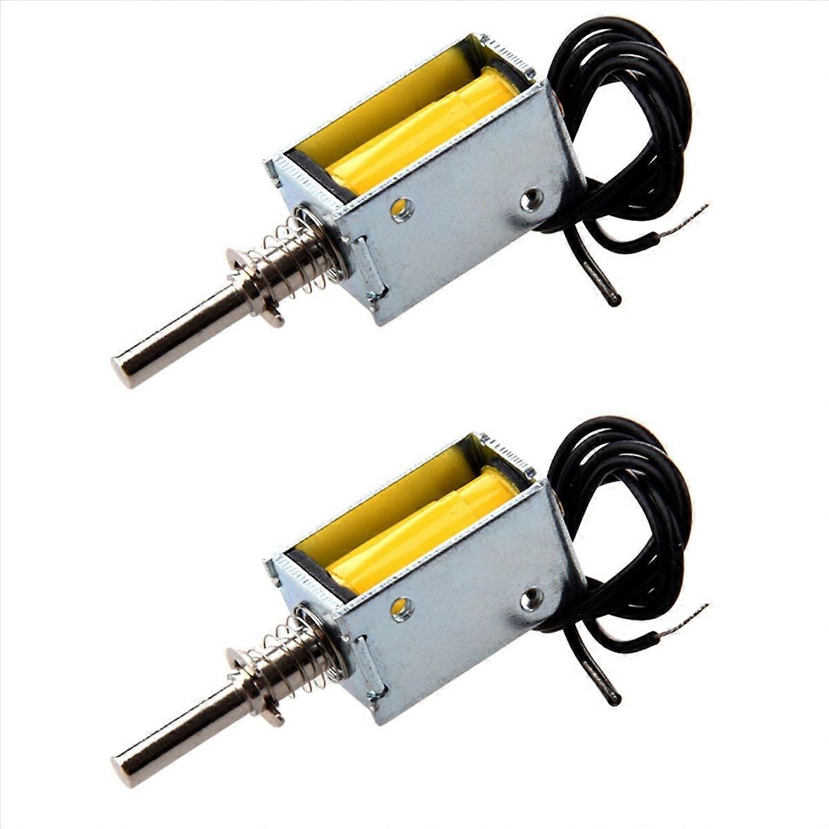 2X DC 4.5V 40G/2mm Open Frame Actuator Push Pull Solenoid Electromagnet