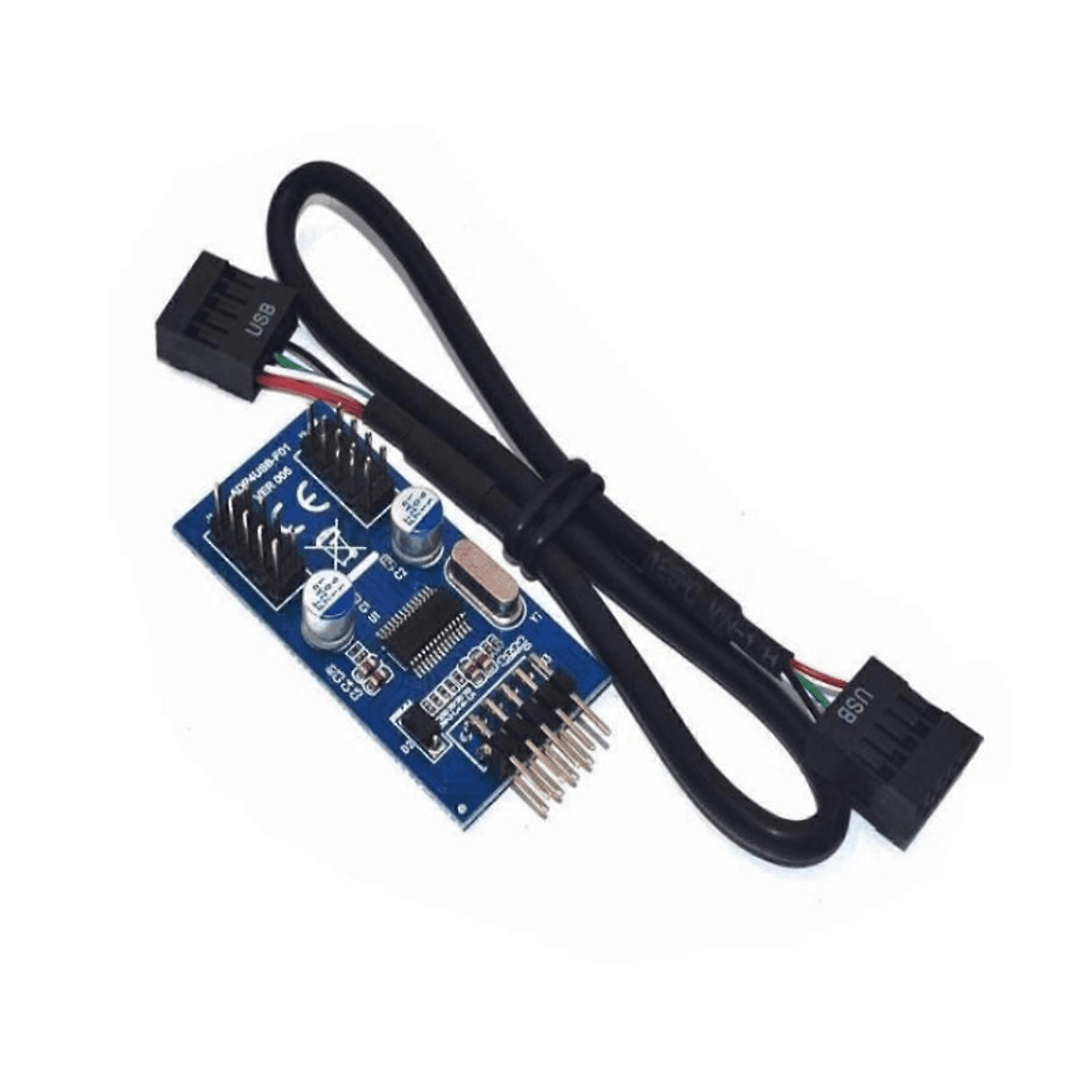 GUYUTING USB2.0 Adapter with Solid Capacitors Enhances Compatibility, Connects to Motherboard 9PIN Port for Win10