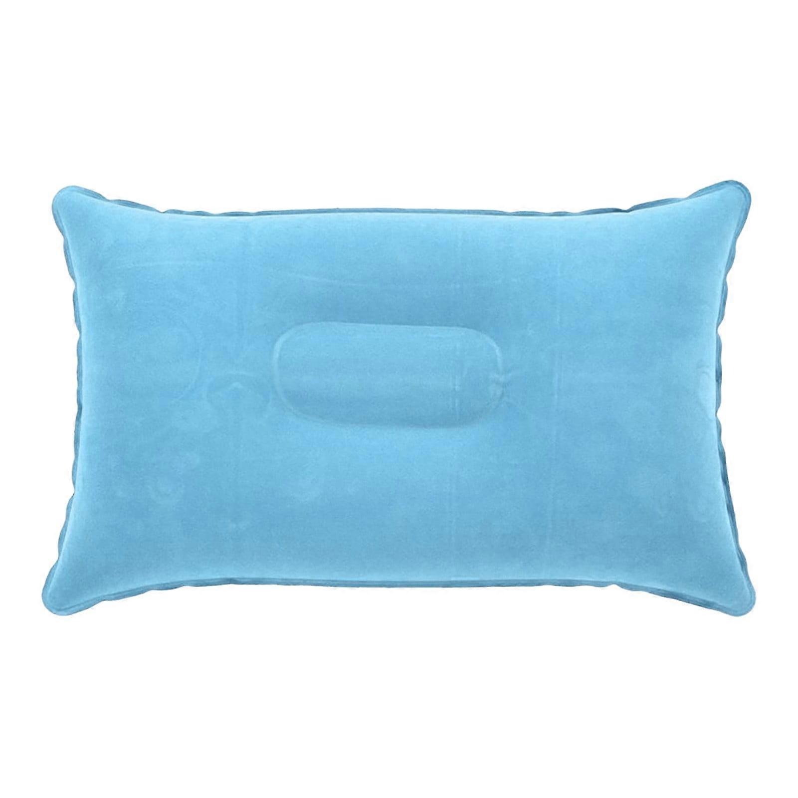 Begine Pillows Clearance,Square Portable Folding Air Inflatable Pillow Double Sided Flocking Cushion,Blue,1Pc,1X Pillow