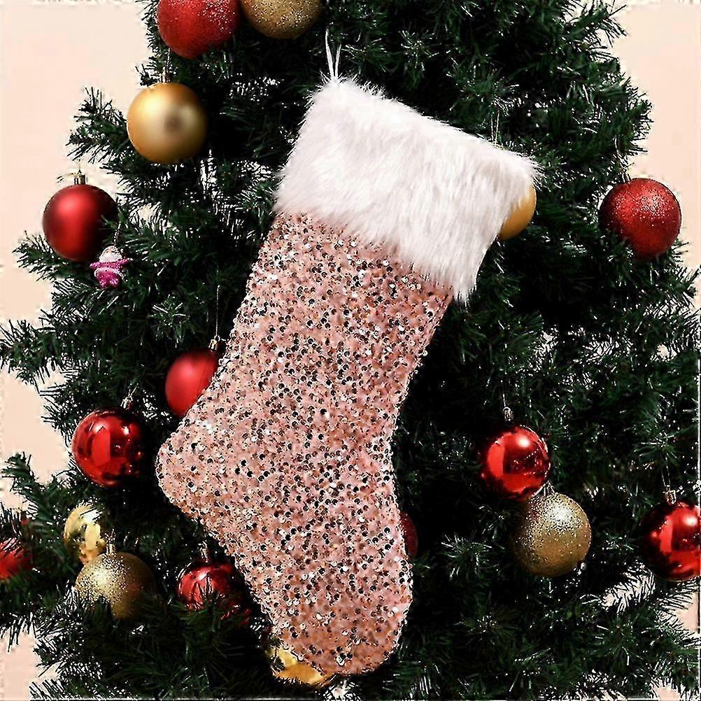 Lanyard Christmas socks with sequin details for secure handling