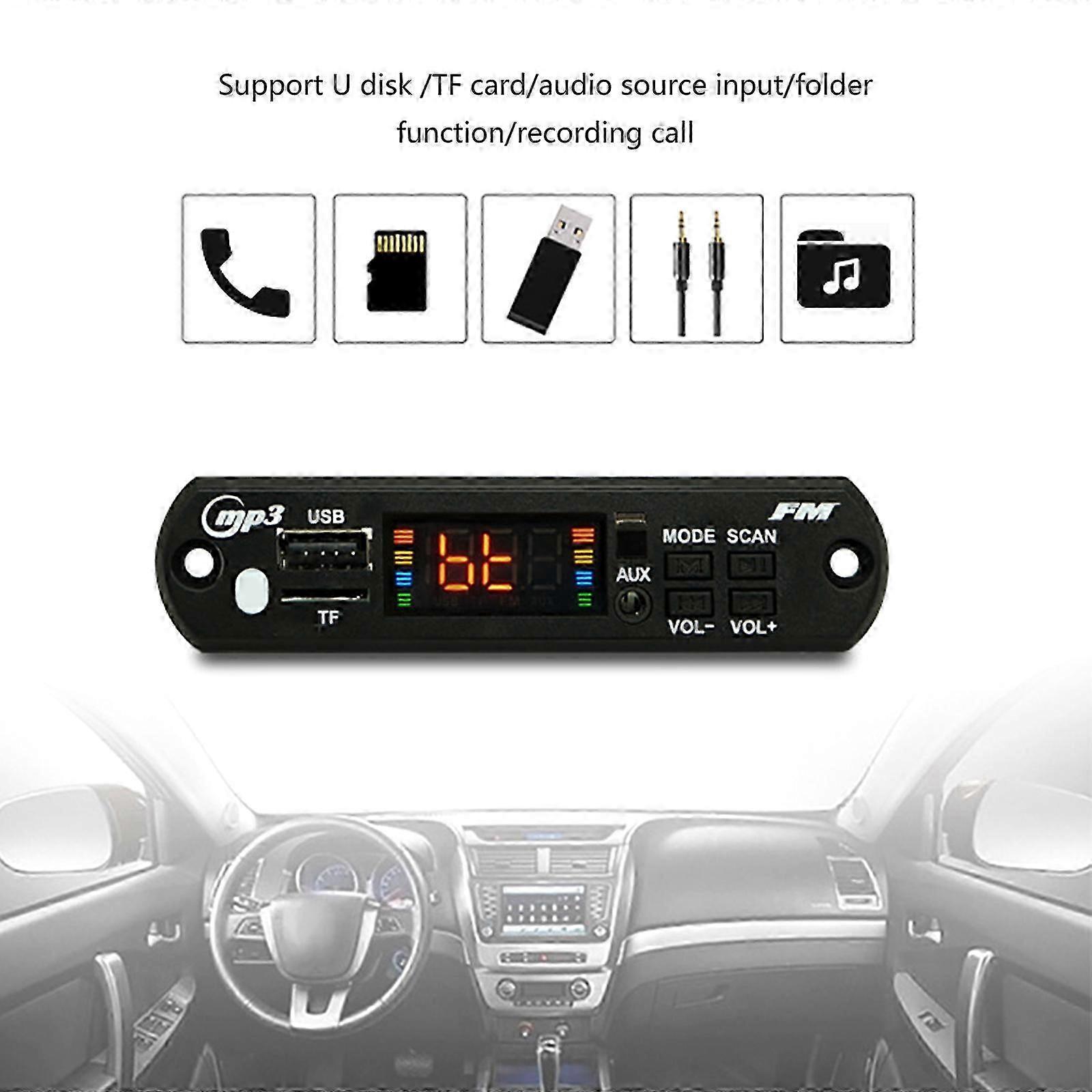 Decoding Module MP3 Decoders Board 2x40W Amplifier Support USB TF Card AUX FM Radio Bluetooth-compatible Decoding Module