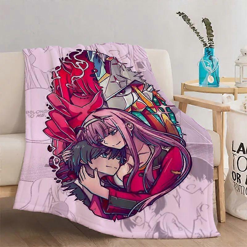 Darling in the FRANXX Black-Haired Boy Themed Print Soft Warm Blanket - Suitable for Sofa/Office/Bed/Travel, Machine Was-LKJAAS394