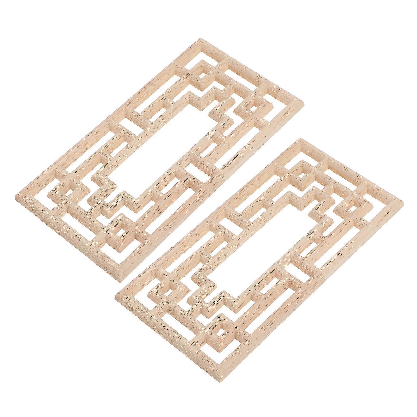 Wooden Onlay Appliques for Cabinets Featuring Versatile Applications 2Pcs