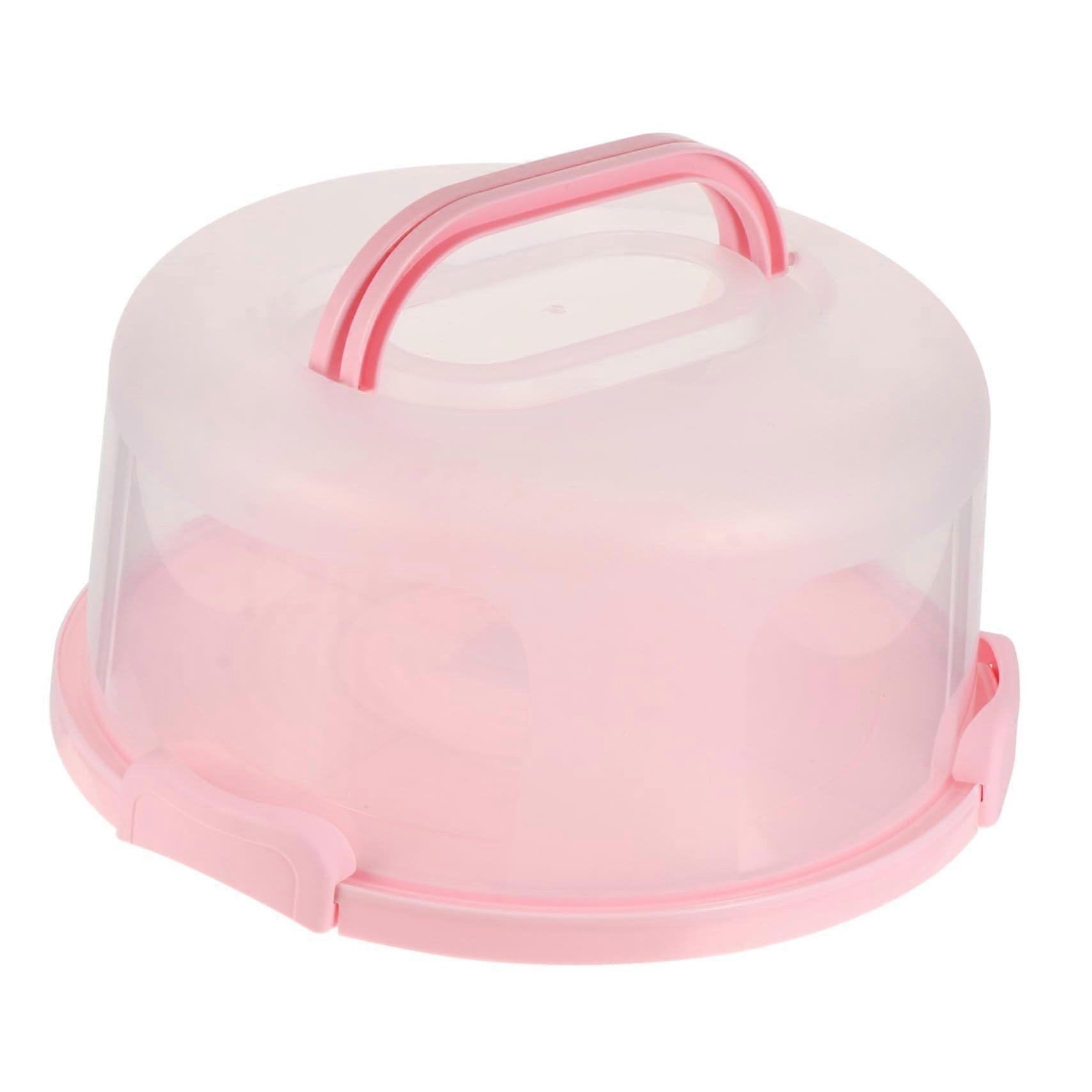 Large Reusable Plastic Cake Carrier with Secure Locking Lid for Transport and Storage