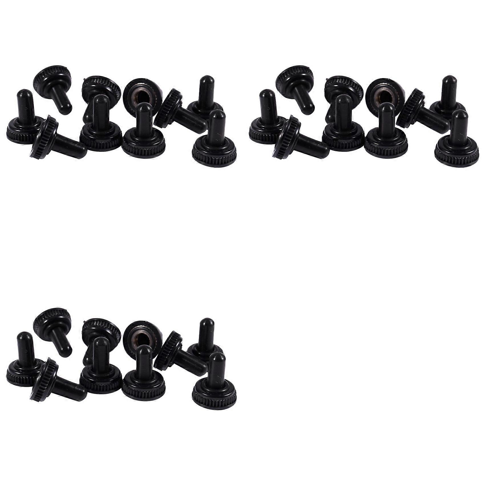 30 X Waterproof Toggle Switch Boot Cap Black Rubber Cover 6mm Diameter