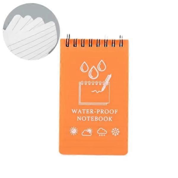 Waterproof pocket notebook, mini sketchbook, spiral bound notebook orange