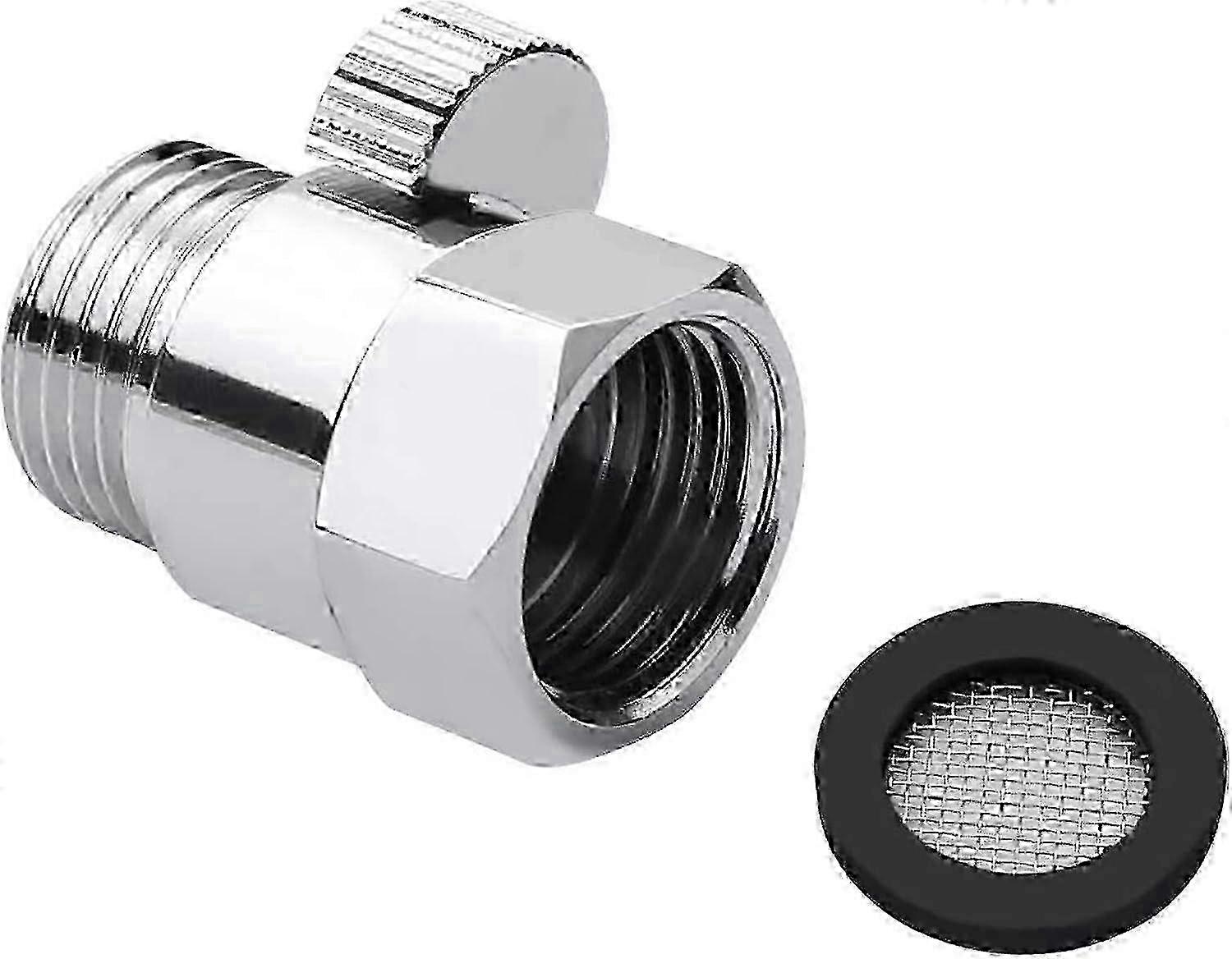 Shower Head Shut-Off Valve Solid Brass with with Handle Lever G1/2 Water Flow Control Valve and Brass Handle for Shower Head Hand Shower Chrome w