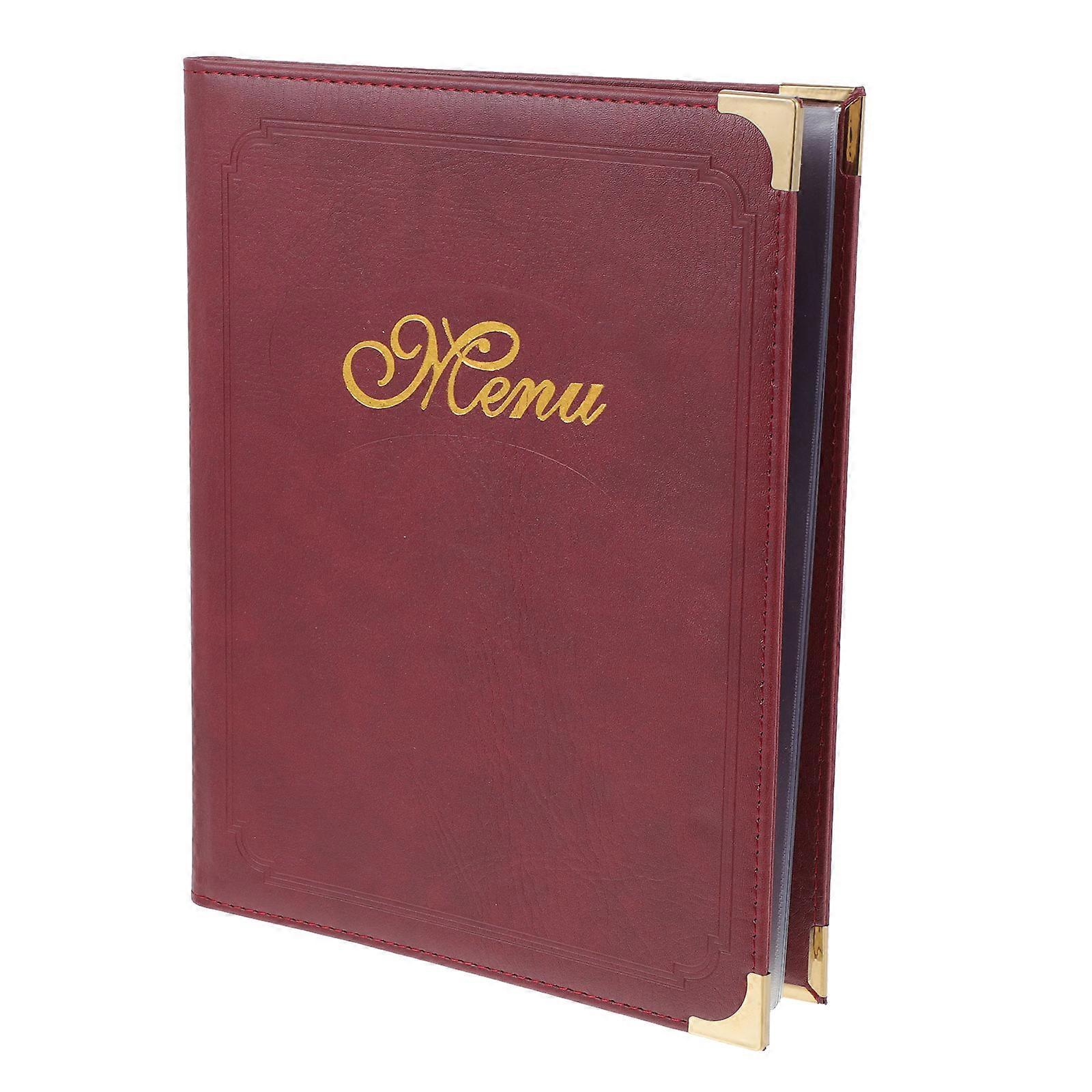 Practical Restaurant Menu Book with Durable PU Material for Easy Updates Black 1pc