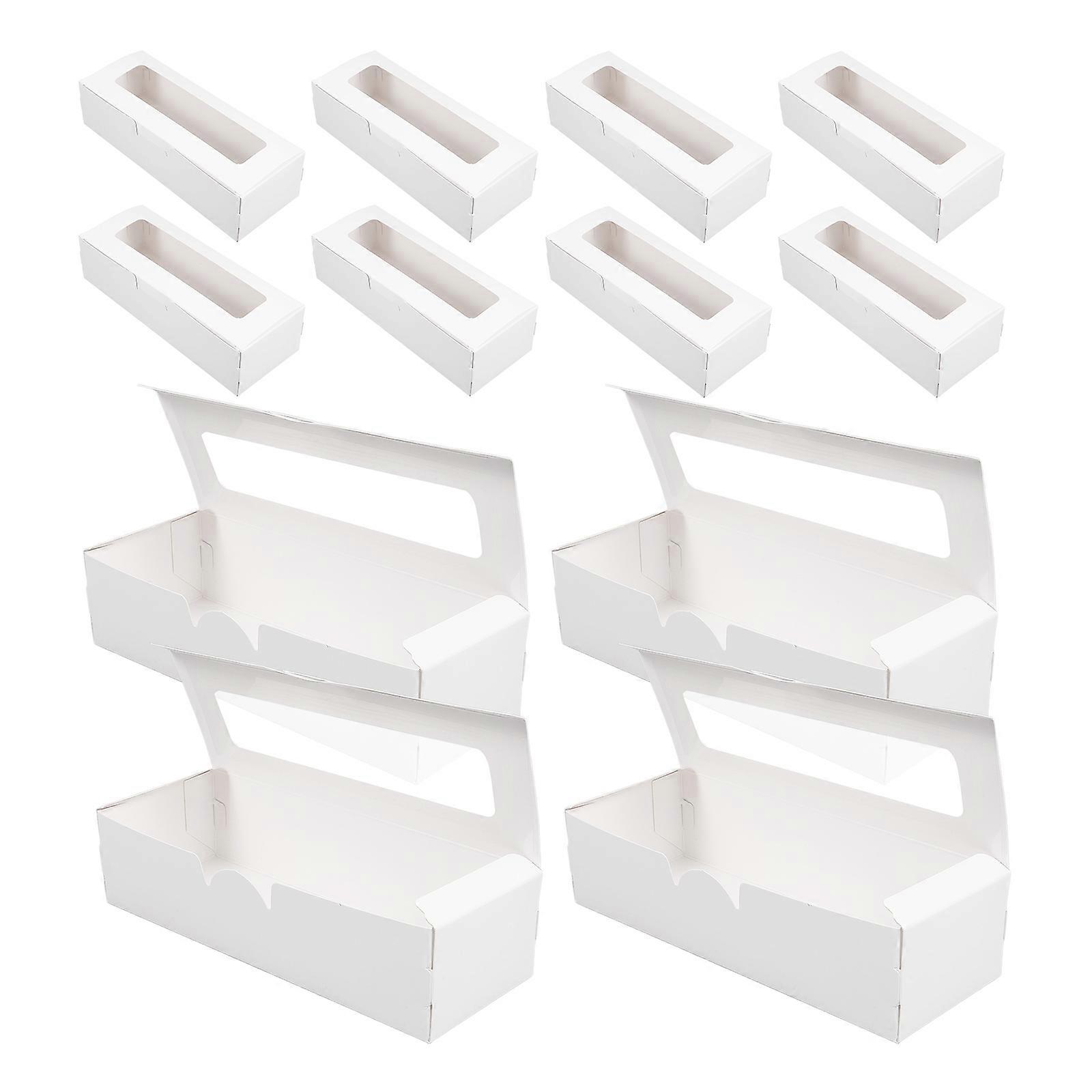 Macaron Boxes Small Packaging Boxes for Gift Wrapping 10Pcs White PVC Paper