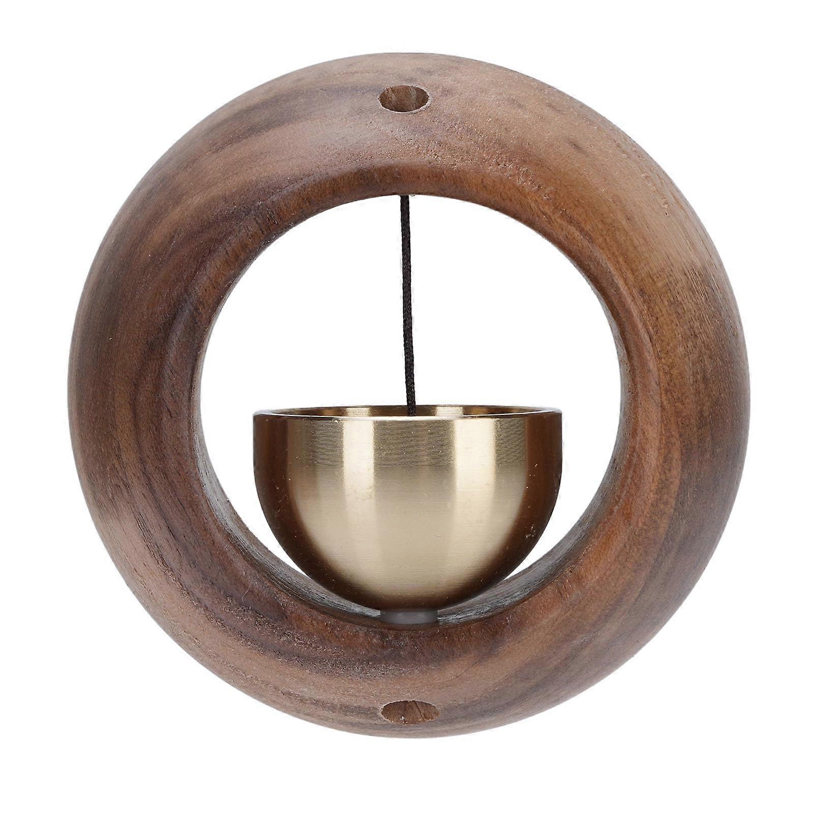 Door Chime with Melodious Welcome Tone, Self Adhesive Walnut Copper Entry Bell for Store and Apartment