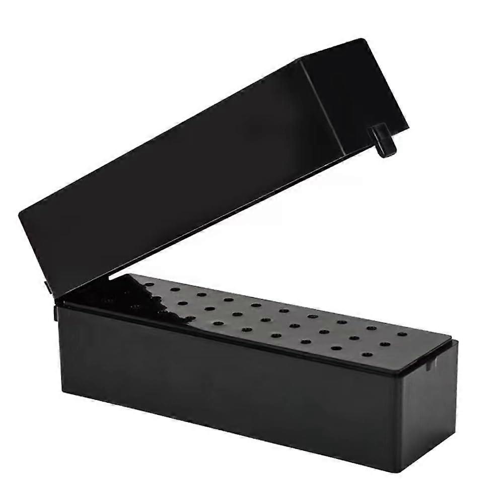 30 Hole Nail Drill Bits Holder Organizer Storage Box for 3/32 Inch Bits, Black