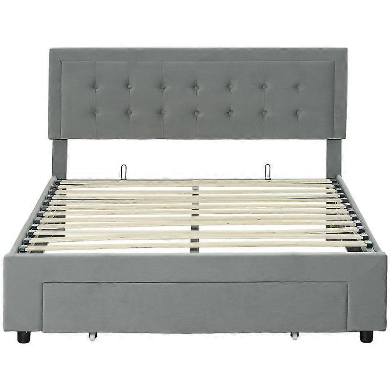 Double Ottoman Bed Frame with Front Drawer Storage Option