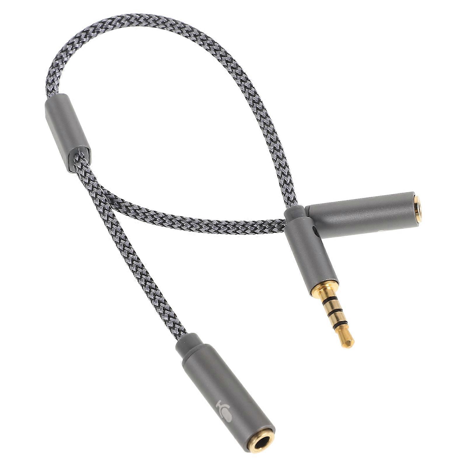 Audio Jack Headphone Microphone Splitter for Microphone Use Silver