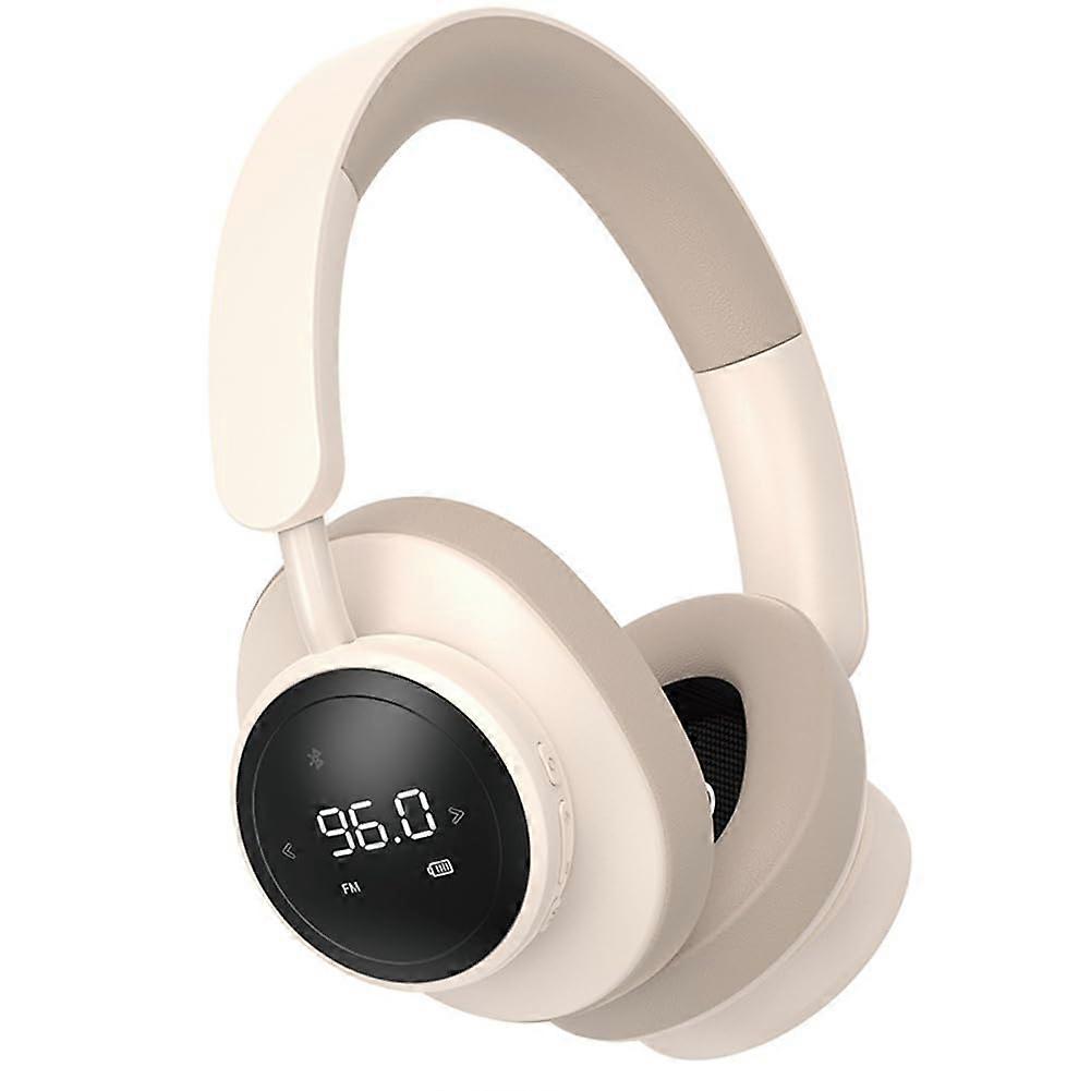 Wireless Headset OverEar Bluetooth 5.3 Foldable With Mic, TF Card, FM Radio, Khaki