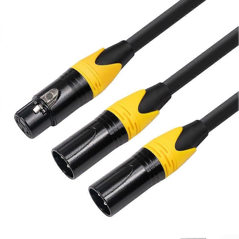Heavy Duty XLR Y Splitter Mic Cable 3 Ft Shielded EMI Rejection For Studio And Stage