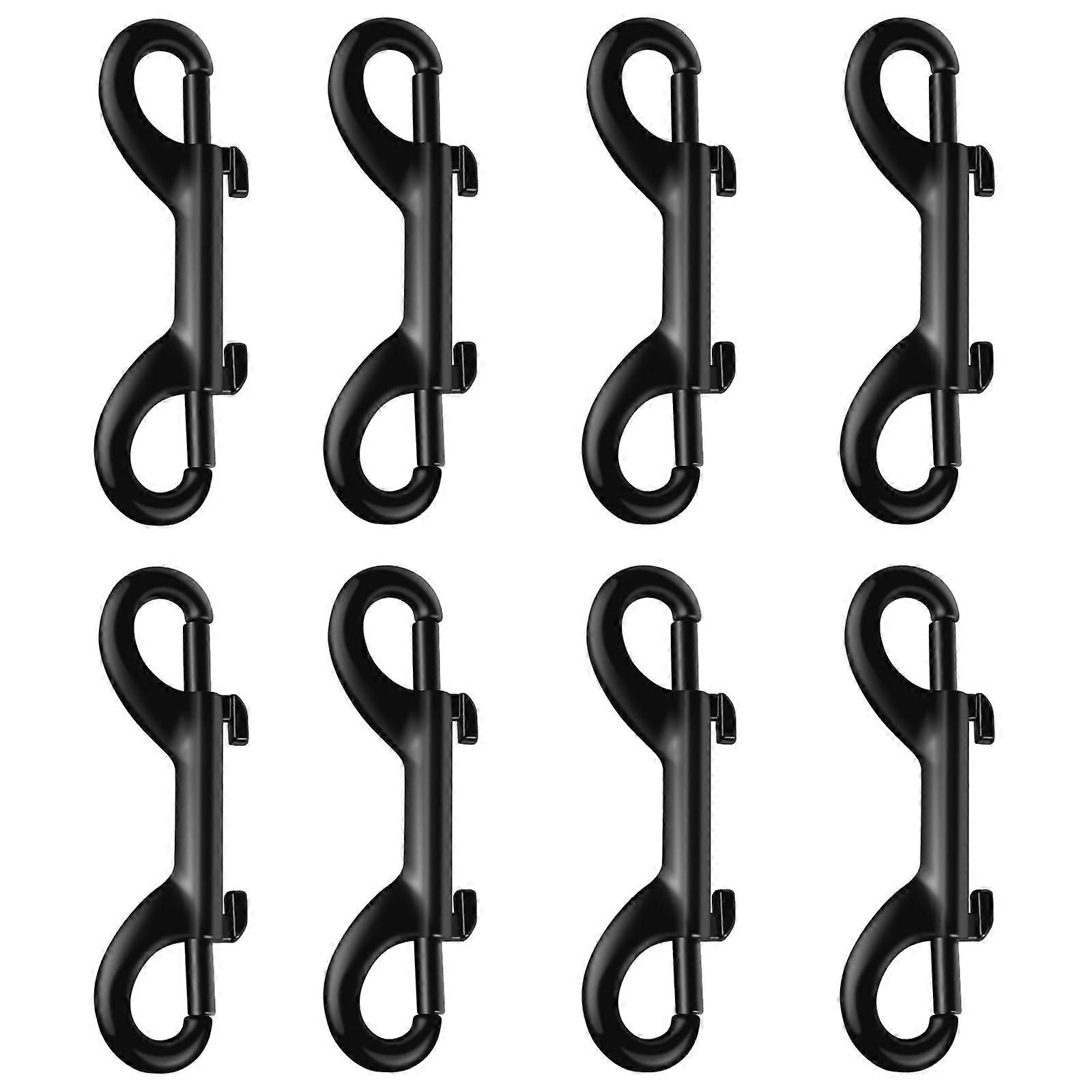 8Pcs 3.5 Inch Double Ended Bolt Snap Hooks Zinc Alloy Rust Resistant Black Clips for Leashes Ropes Chains