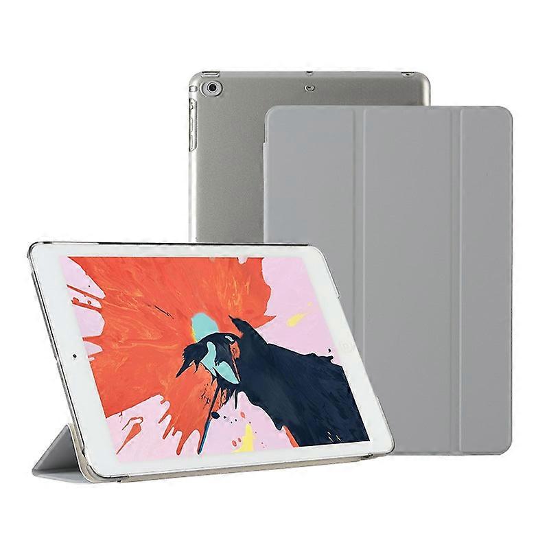 Capa elegante para iPad Mini 6/7 de 8,3 polegadas em couro cinza com função Smart Sleep e material resistente.