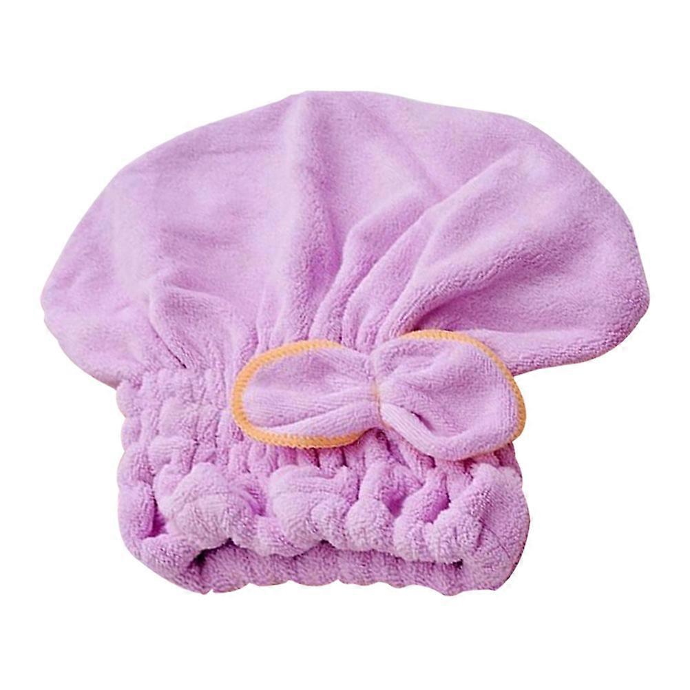 Shower Cap Hair Drying Bowknot for Shower Use 3Pcs Pack Violet