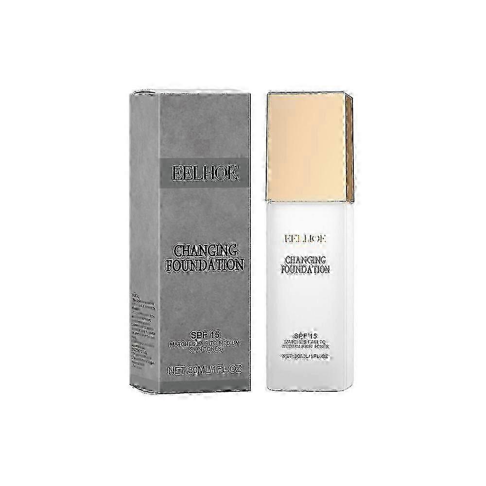 2025 1-3X Skinning Foundation Nature Colour-Changing Foundation til kvinder, Hydrating Magic Skin Changing Foundation, Moisturizing Light Weight