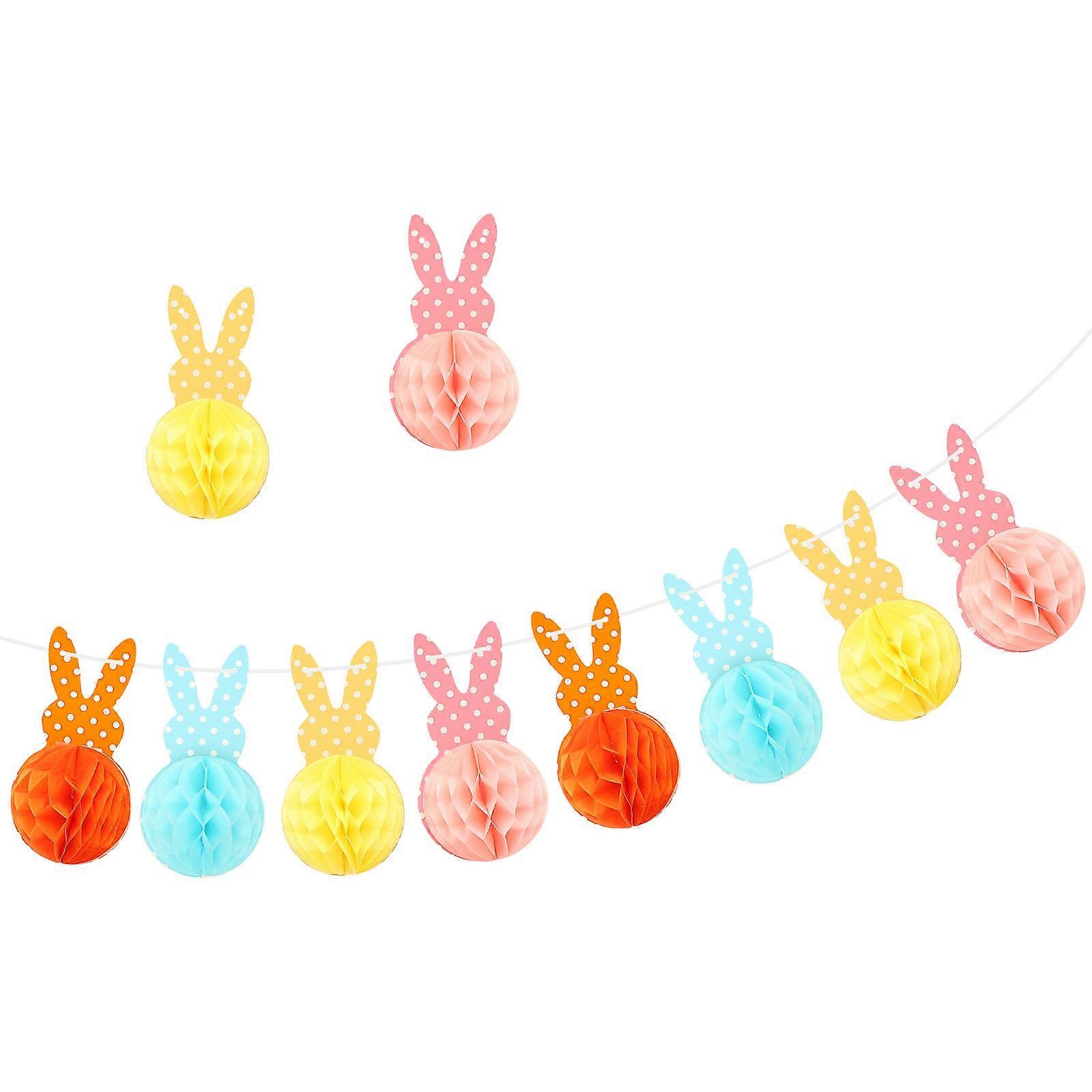 Easter Bunny Honeycomb Bunting Flag for Decoration 1 Bundle