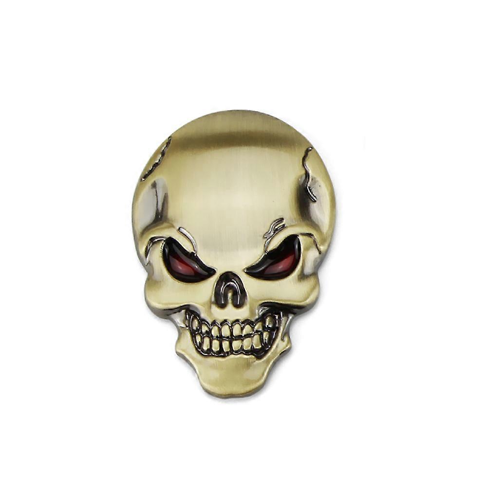 Skeleton Sticker For Car Metal Skull Decorative Paste Modification Bronze 1Set