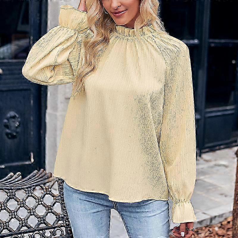 Women's Long Sleeve  Breathable Stretch Solid Color Slim Fit Casual Pullover Shirt