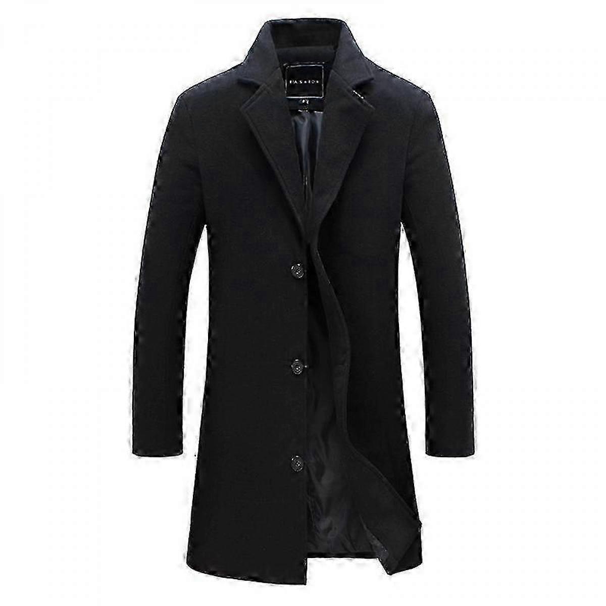 25-26 AW Men's Wool Single-Breasted Long Overcoat