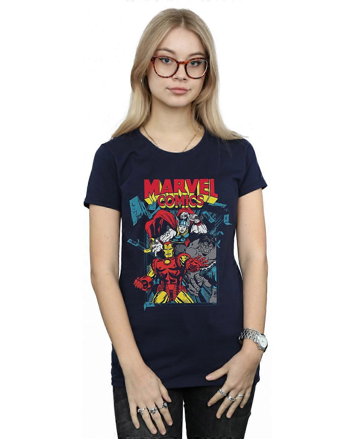 마블 코믹스 여성용 트리오 포즈 티셔츠