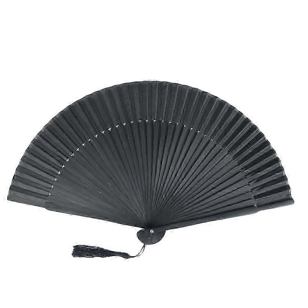 1pc Charming Men's Foldable Bamboo Bone Handheld Fan with Storage Bag