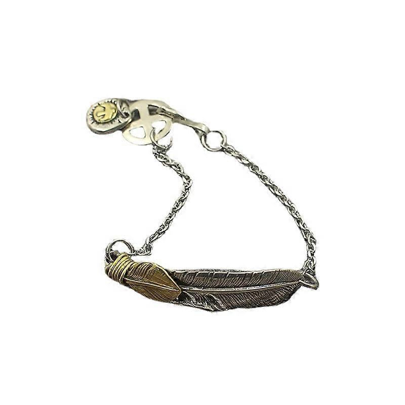 White Copper Eagle Feather Bracelet Vintage Adjustable Retro Bangle Lightweight Durable Fit