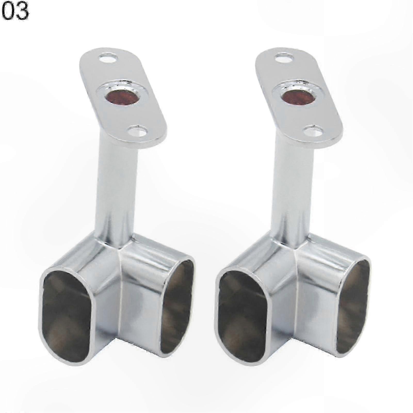 2-Pack Ceiling Mount Corner Wardrobe Rod Holder for Clothes Rail 25-26cm