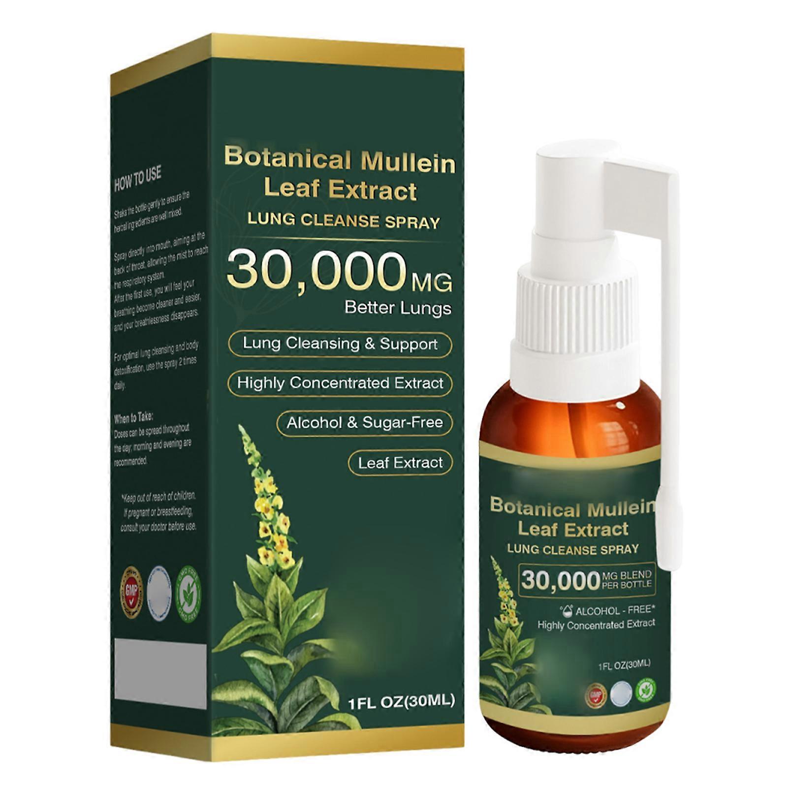 Mullein Leaf Extract Spray - Effective Lung Cleanse Supplement for Respiratory Support & Detoxification