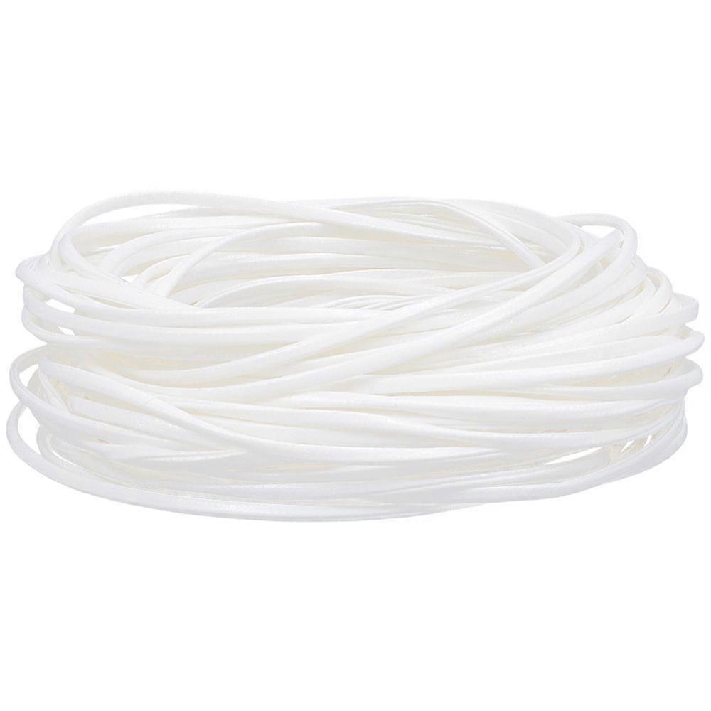 10M Folding PU Leather Cord Flat White 2x1mm 10.94 Yards(10m)/set