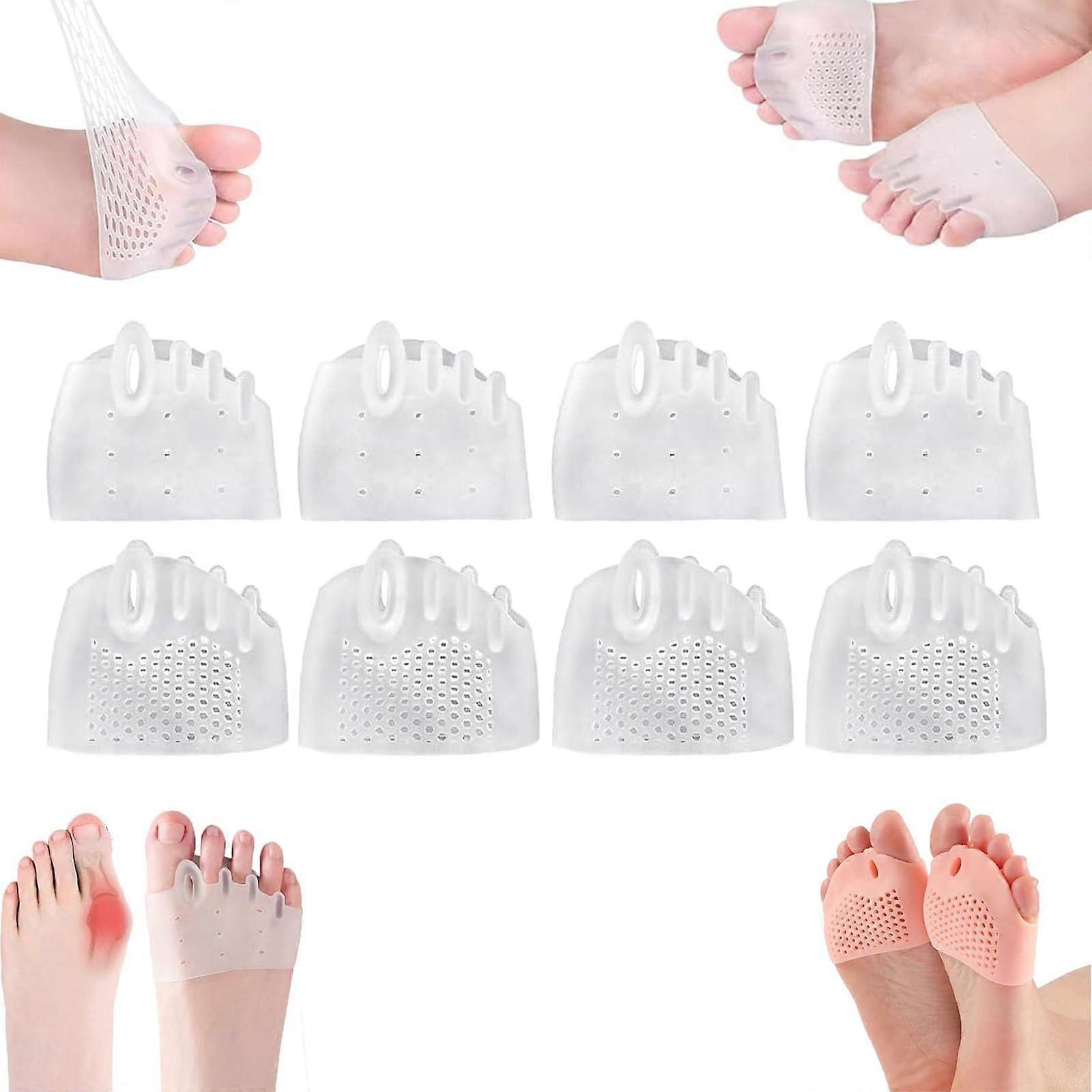 Toe Separators for Overlapping Toes with Breathable Silicone Cushion, Reusable Toe Spacers 4 Pairs