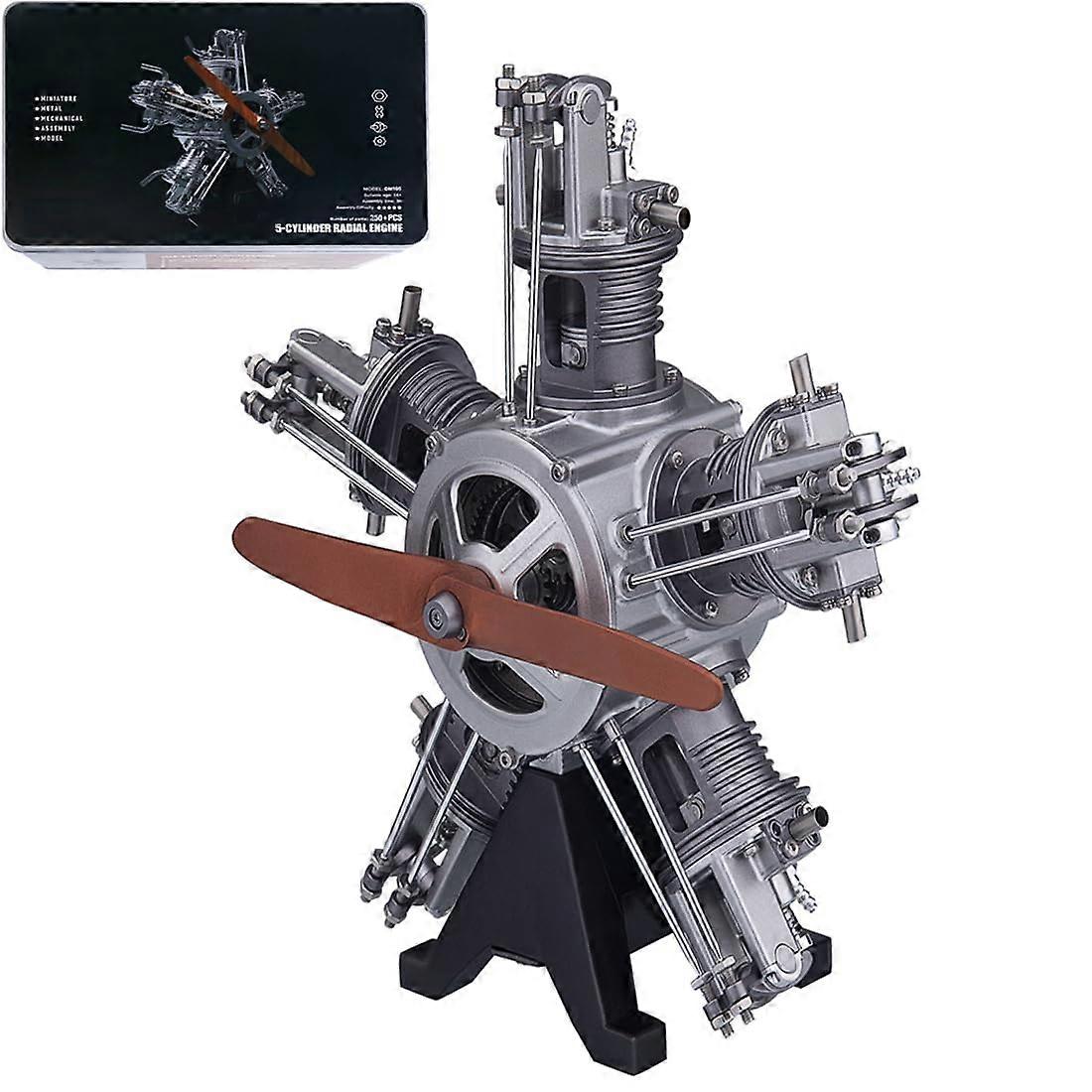 Radial Engine Model Kit 1:6 DM116 5 Cylinder Aircraft Simulation with Precision Metal Components