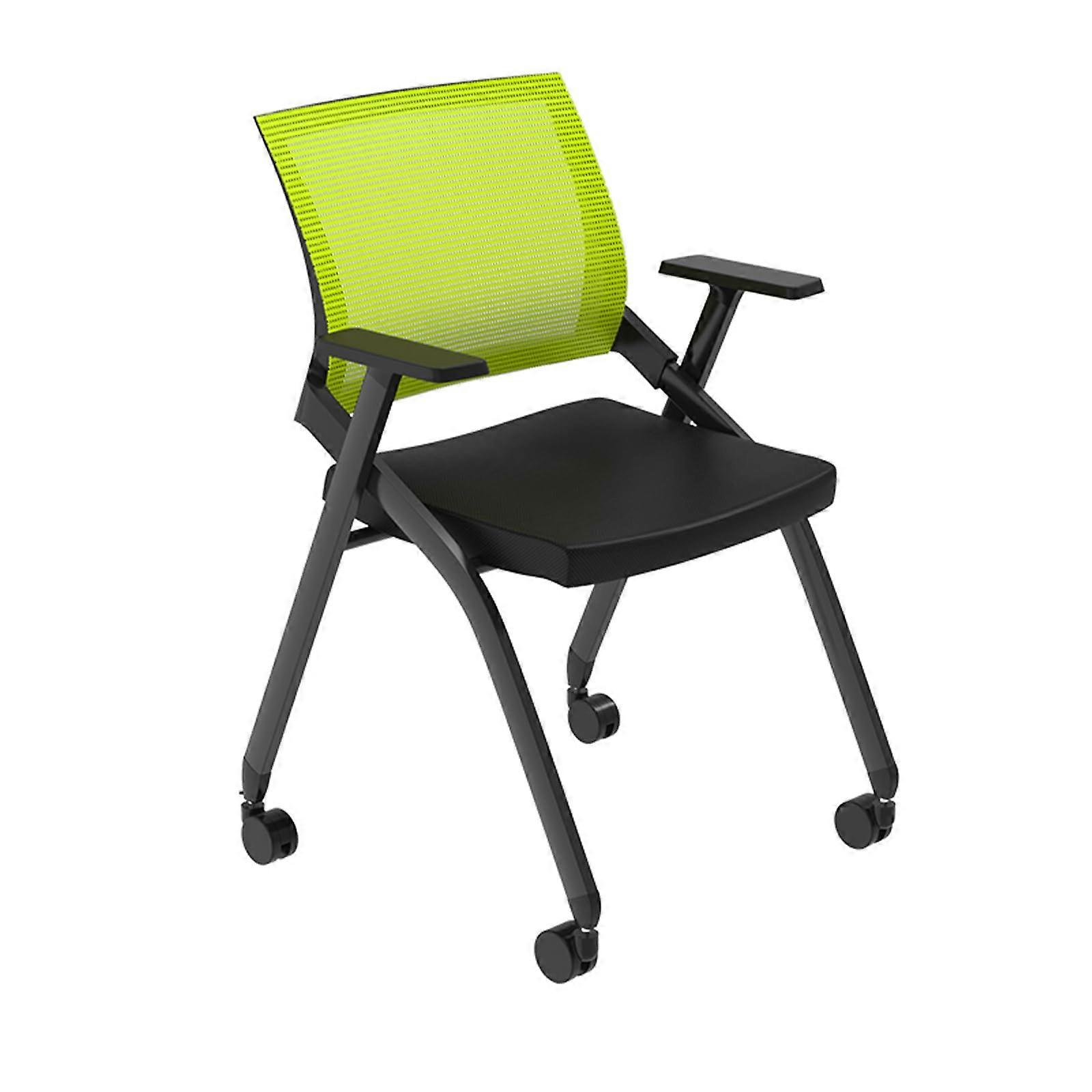 Folding Office Chair with Wheels Ergonomic Stackable Green for Home Office Conference Study