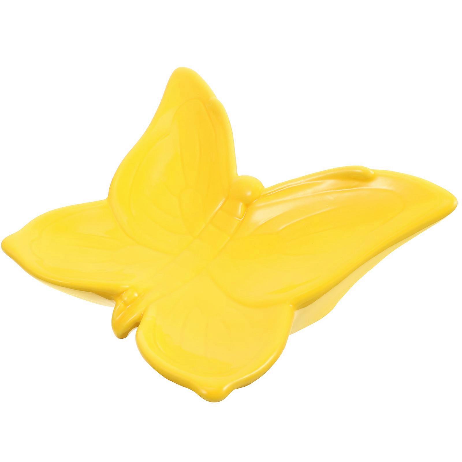 Bathroom Soap Holder Ceramic Butterflies Soap Dish with Draining 2Pcs