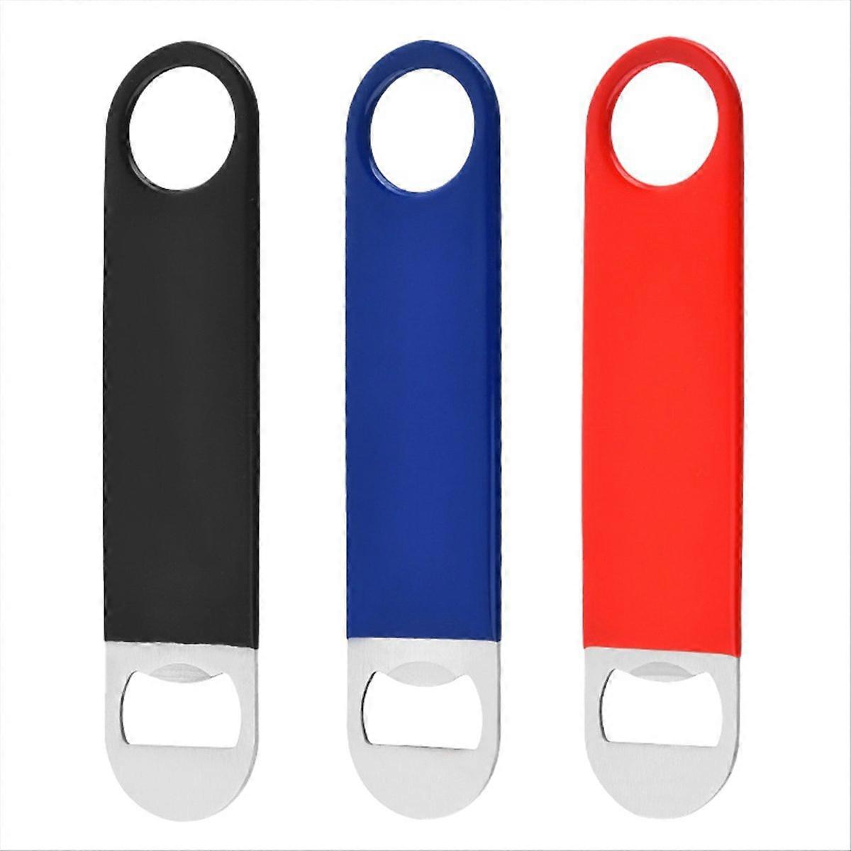 3Pcs Heavy Duty Flat Bottle Opener, Solid & Beer Openers, 7In