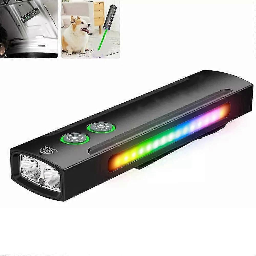 6-in-1 Flashlight with White&Green Light and Side Light,Working Flashlight