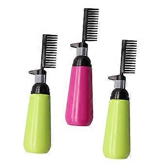 Conjunto de 3 frascos aplicadores de tintura de cabelo com pente para aplicação precisa na raiz, 200ml, para uso em salão e em casa.