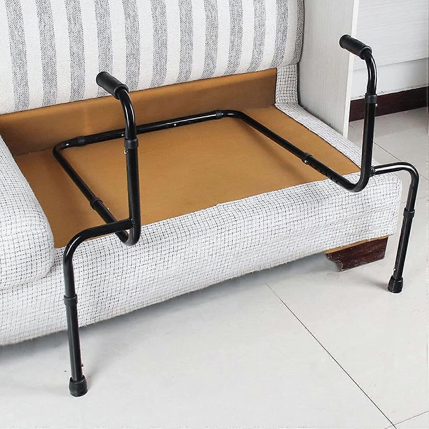 Standing Assist Rail with Dual Handle Support, Height Adjustable Mobility Aid for Elderly