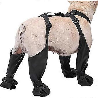 Bretels voor hondenlaarzen, verstelbare wasbare antislip hondenschoenen, hondenpootbeschermers Zachte waterdichte puppylaarzen met hulpriem