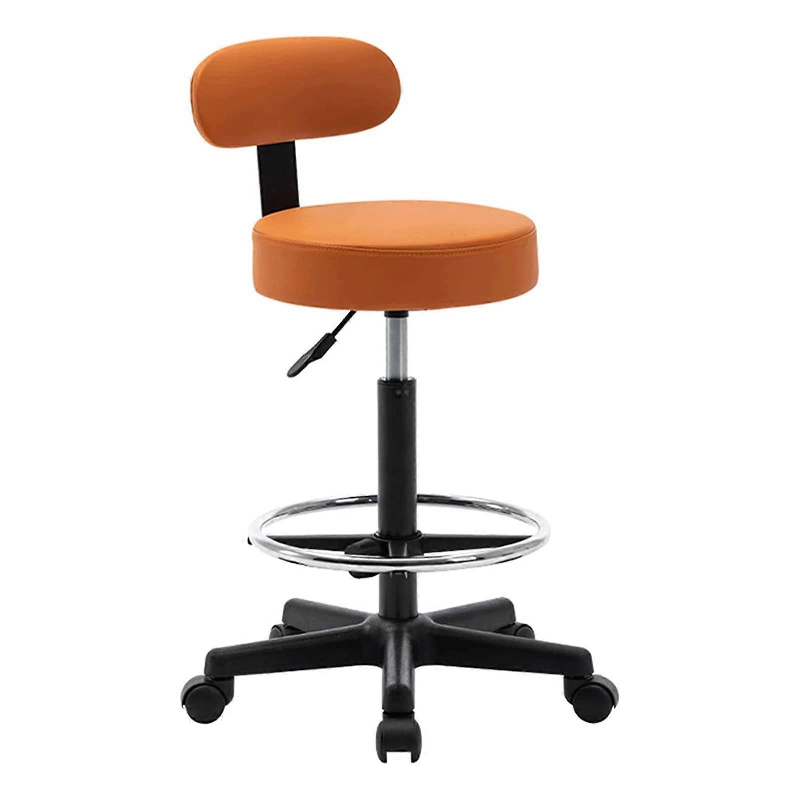 Adjustable Drafting Stool with Wheels and Backrest, Ergonomic Swivel Bar Stool with Footrest